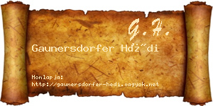 Gaunersdorfer Hédi névjegykártya